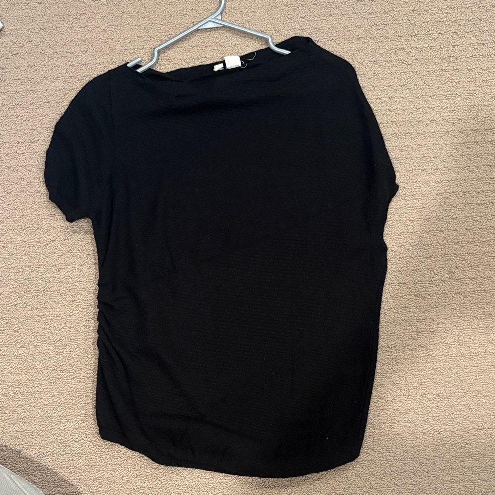 Anthropology, Moth Black Short Sleeve Top